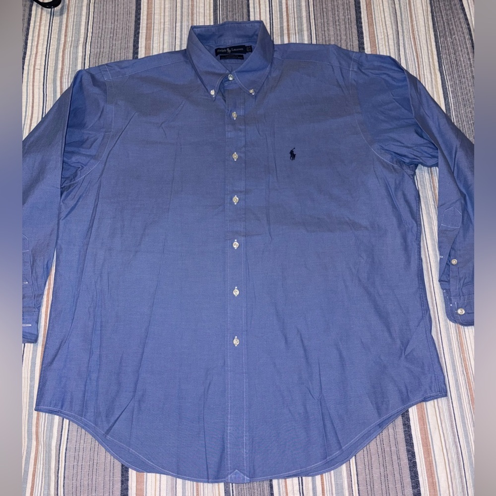 Men’s Ralph Lauren polo shirt 100%cotton pinpoint Oxford size 16 1/2–34 like new